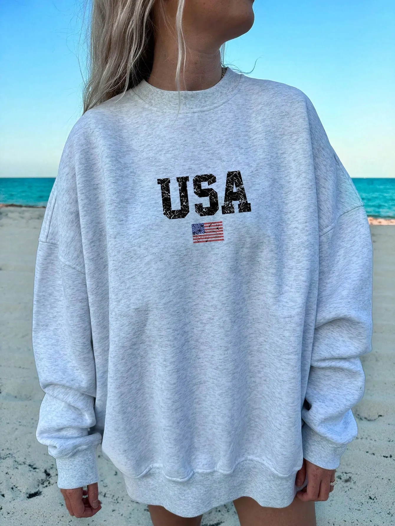 4th of July Celebrations: Patriotic American Flag Sweatshirt for Women