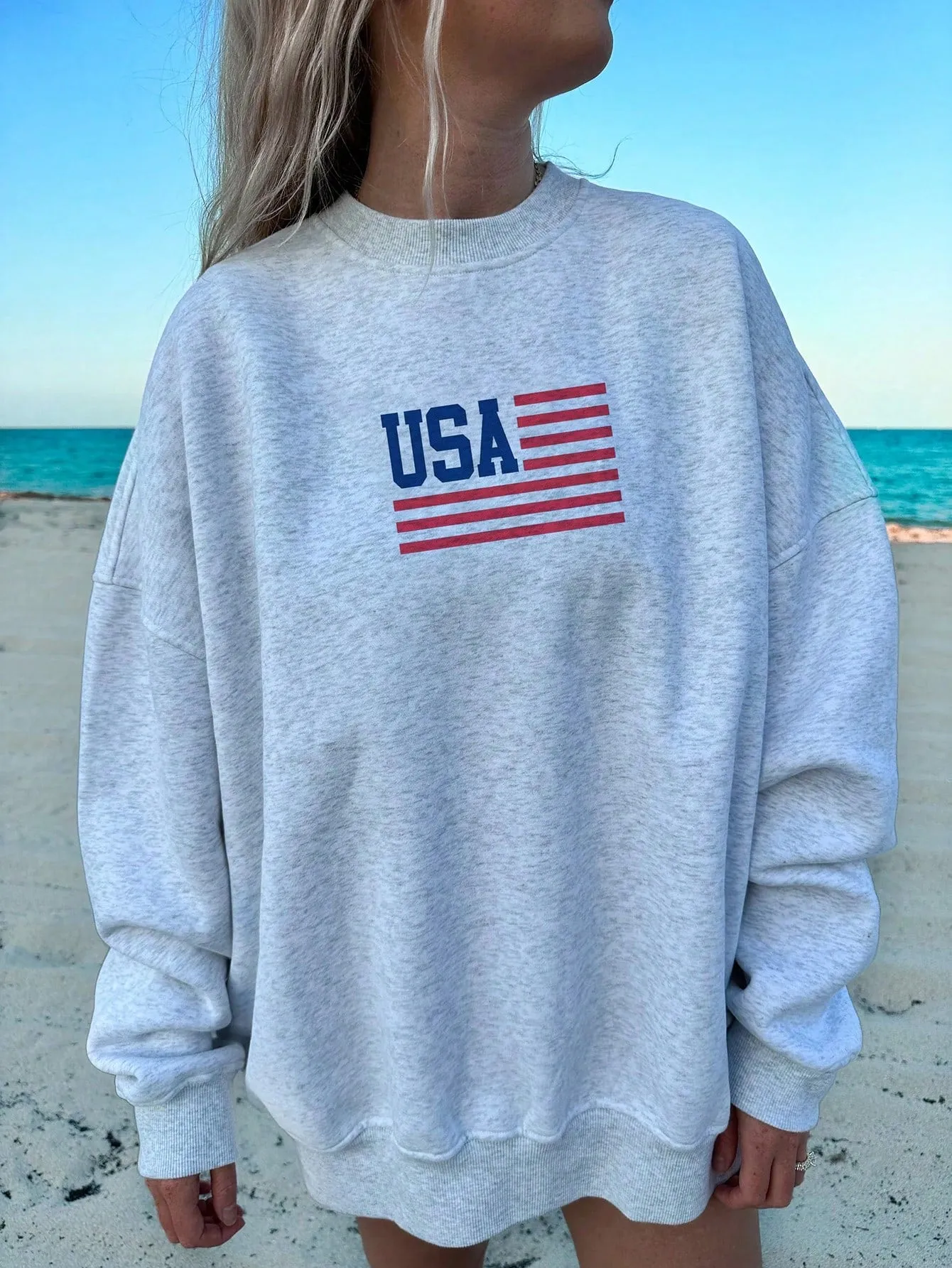 4th of July Celebrations: Patriotic American Flag Sweatshirt for Women