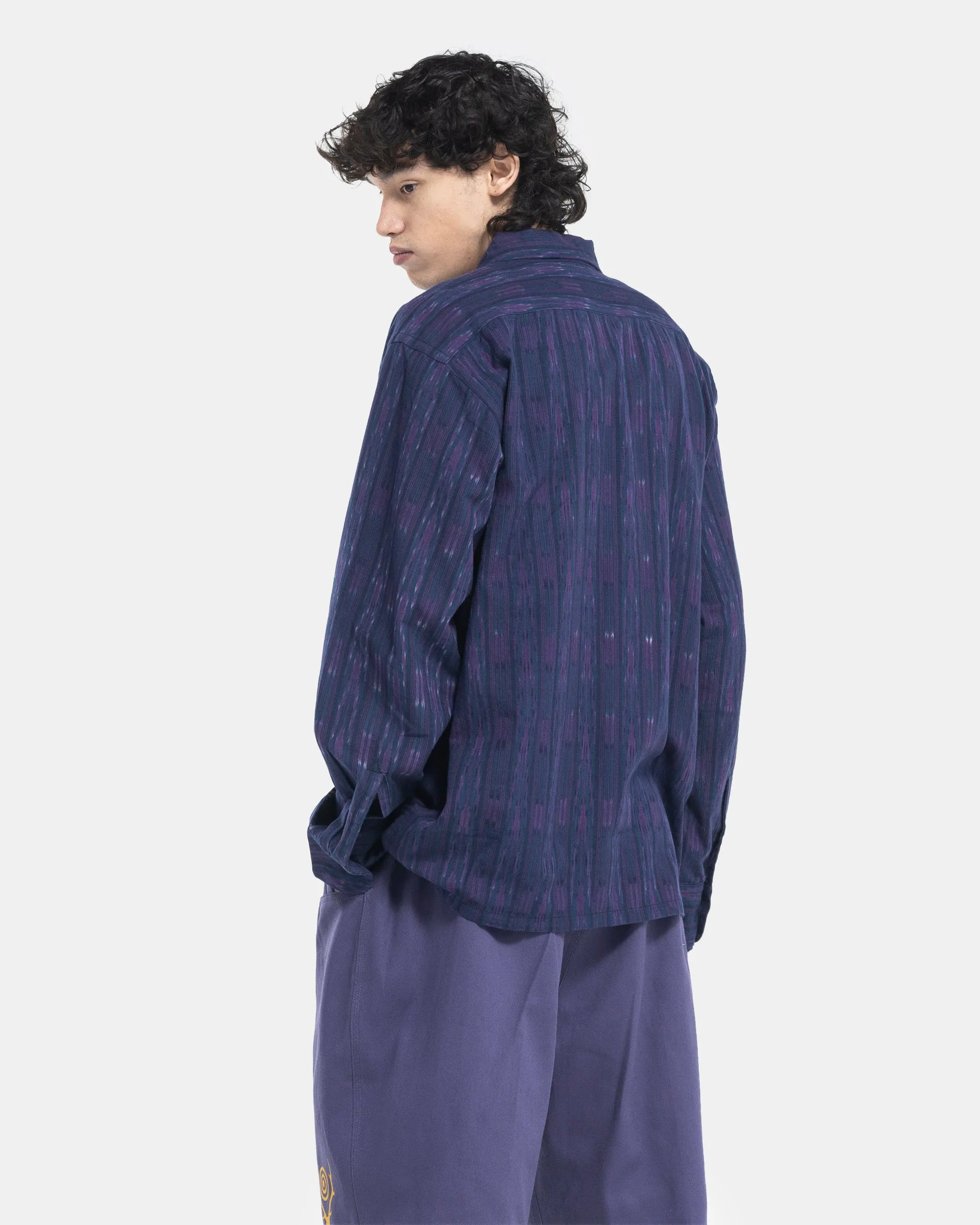 6 Pocket Shirt in Navy and Purple