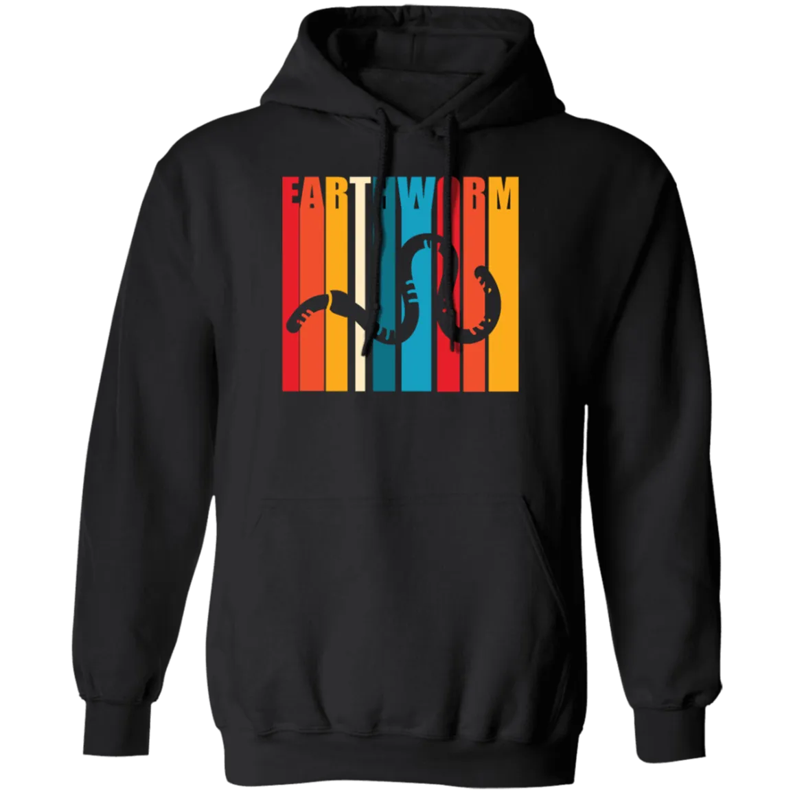 A Great Earthworm Silhouette Gift For Worm Lover Worm Breeder Pullover Hoodie