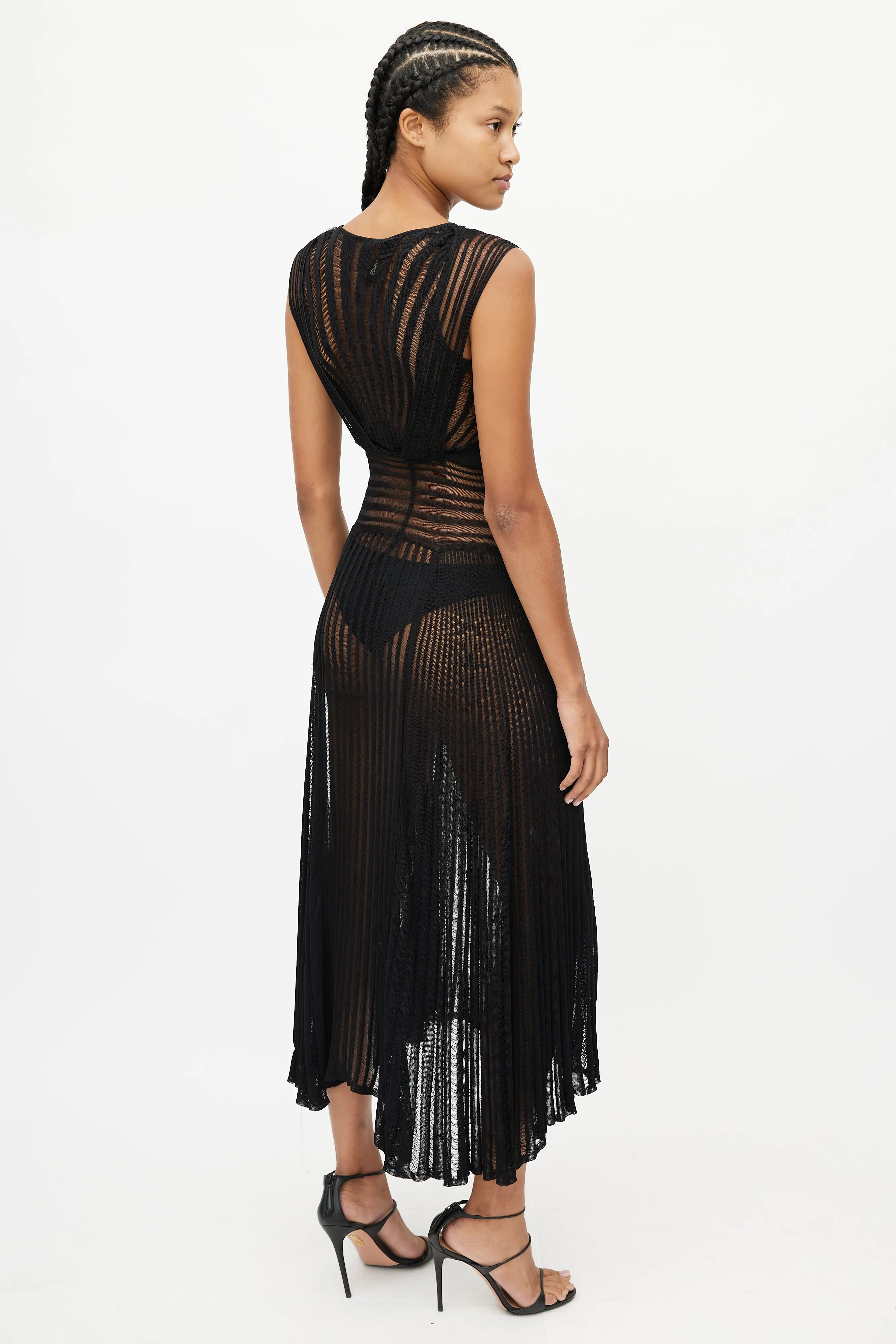 Black Cut Out Sheer Dress