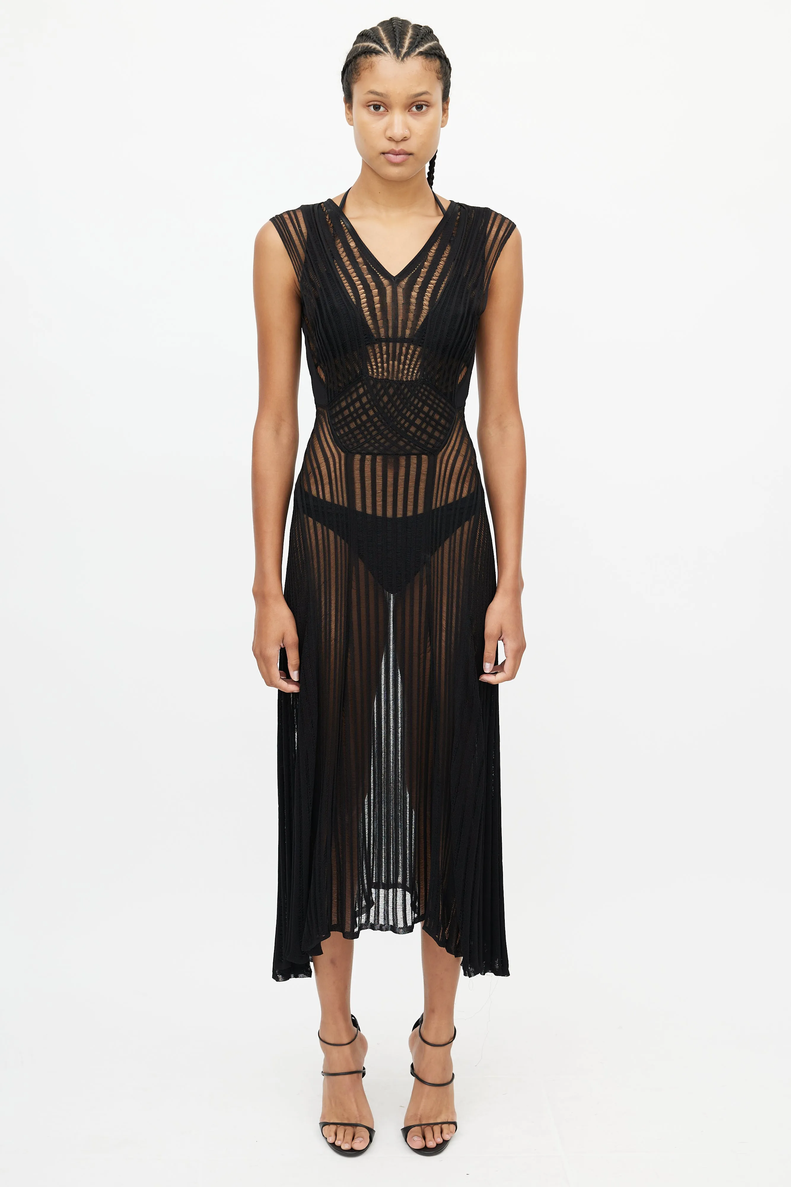 Black Cut Out Sheer Dress