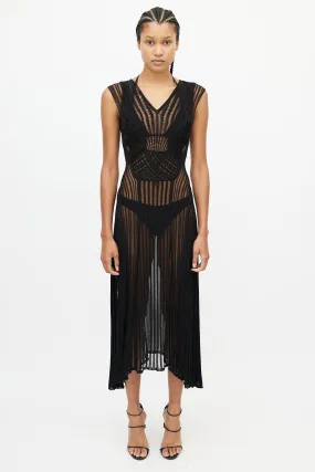 Black Cut Out Sheer Dress