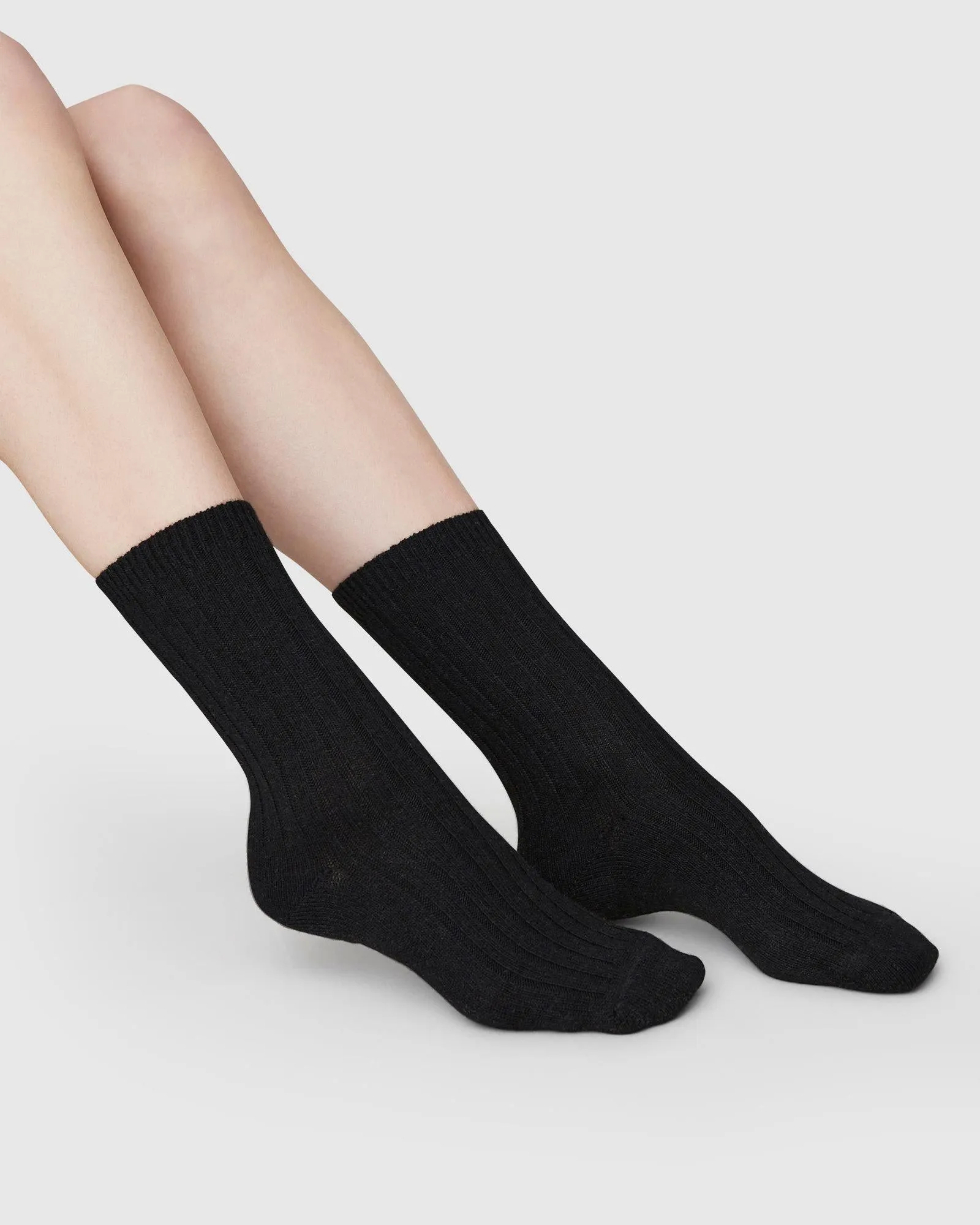 Bodil Chunky Wool Socks Black