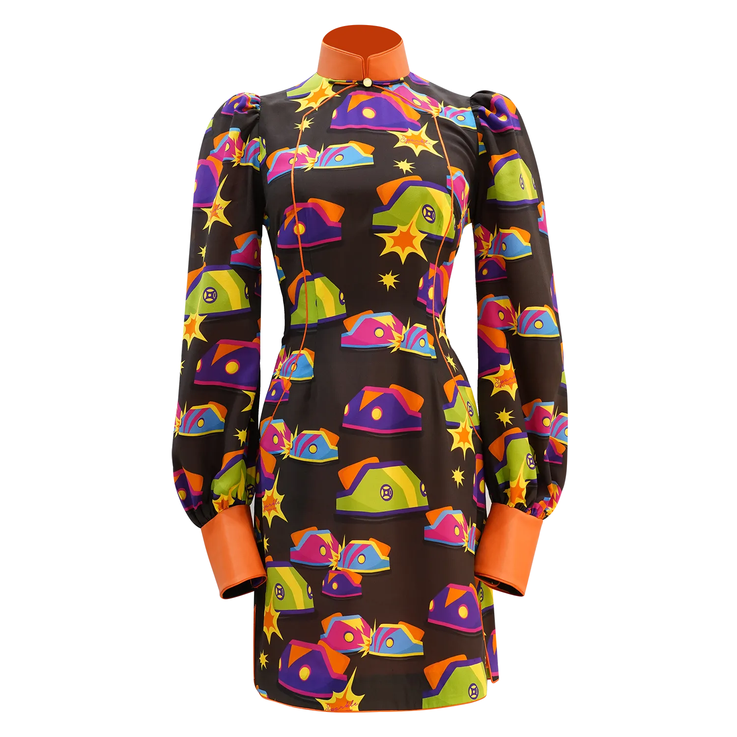 【BUMPER CAR】100% Silk Cheongsam (Long Sleeve) (我們的快樂年代) (碰碰車)