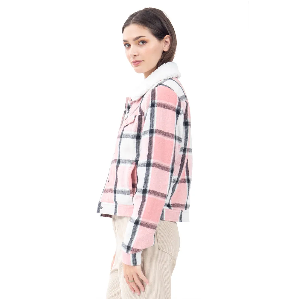 CHAMARRA PARA MUJER FLANNEL/ SHERPA JACKET FOREVER 21