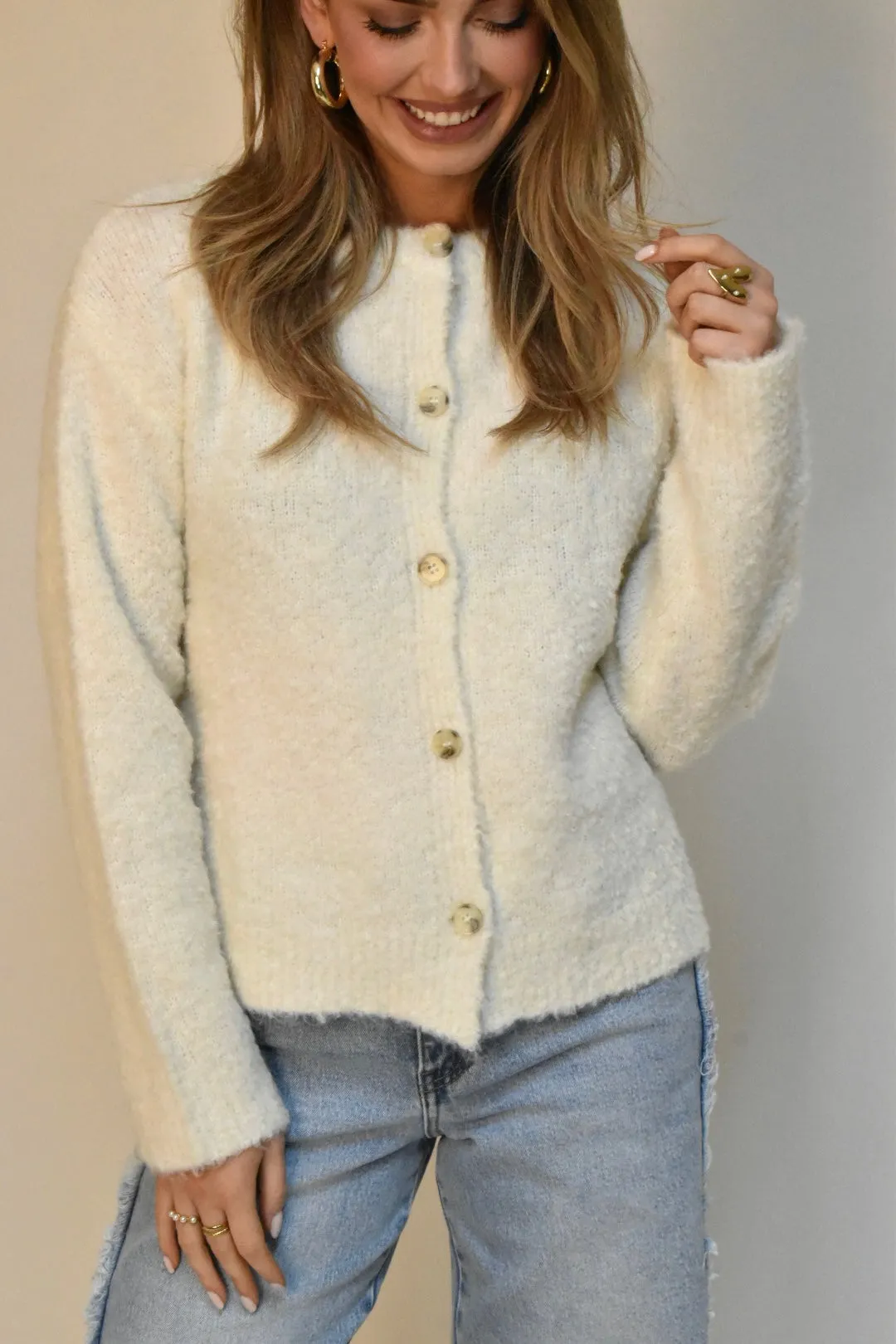 Cosy knitted vest - Ecru