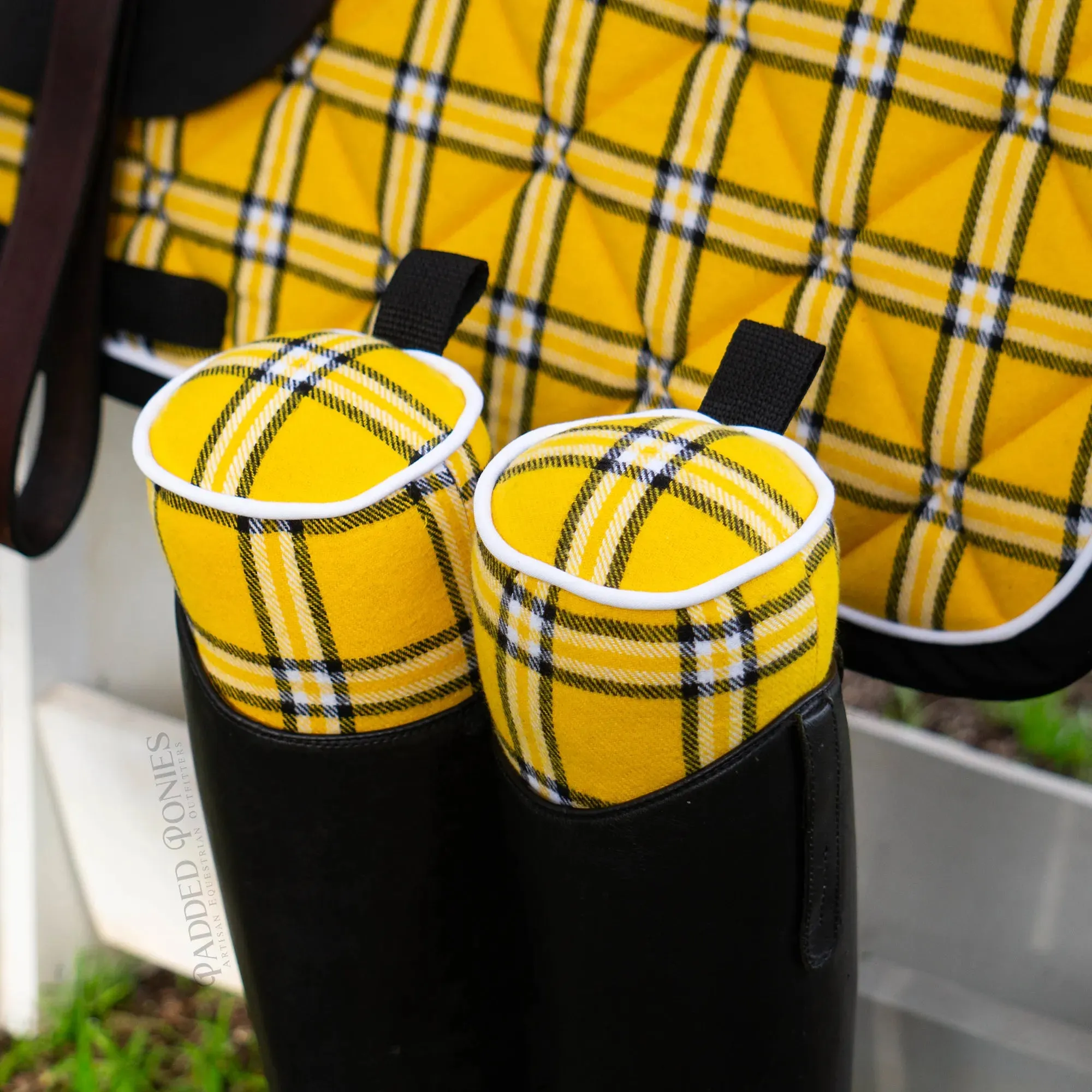 Custom Yellow Plaid Flannel Boot Trees