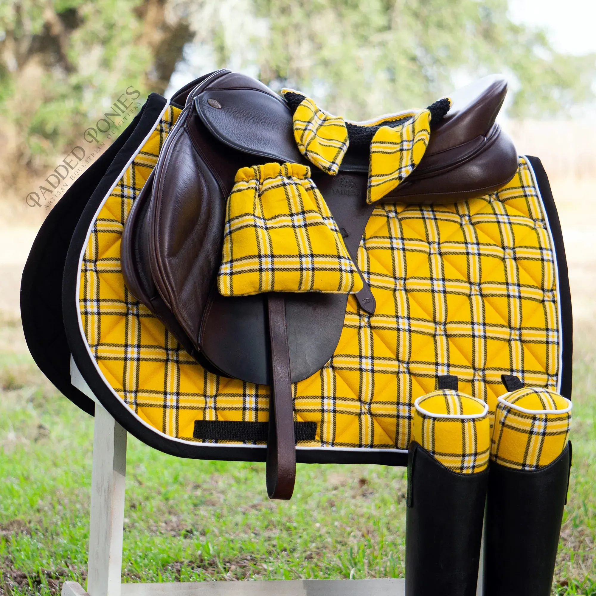 Custom Yellow Plaid Flannel Boot Trees
