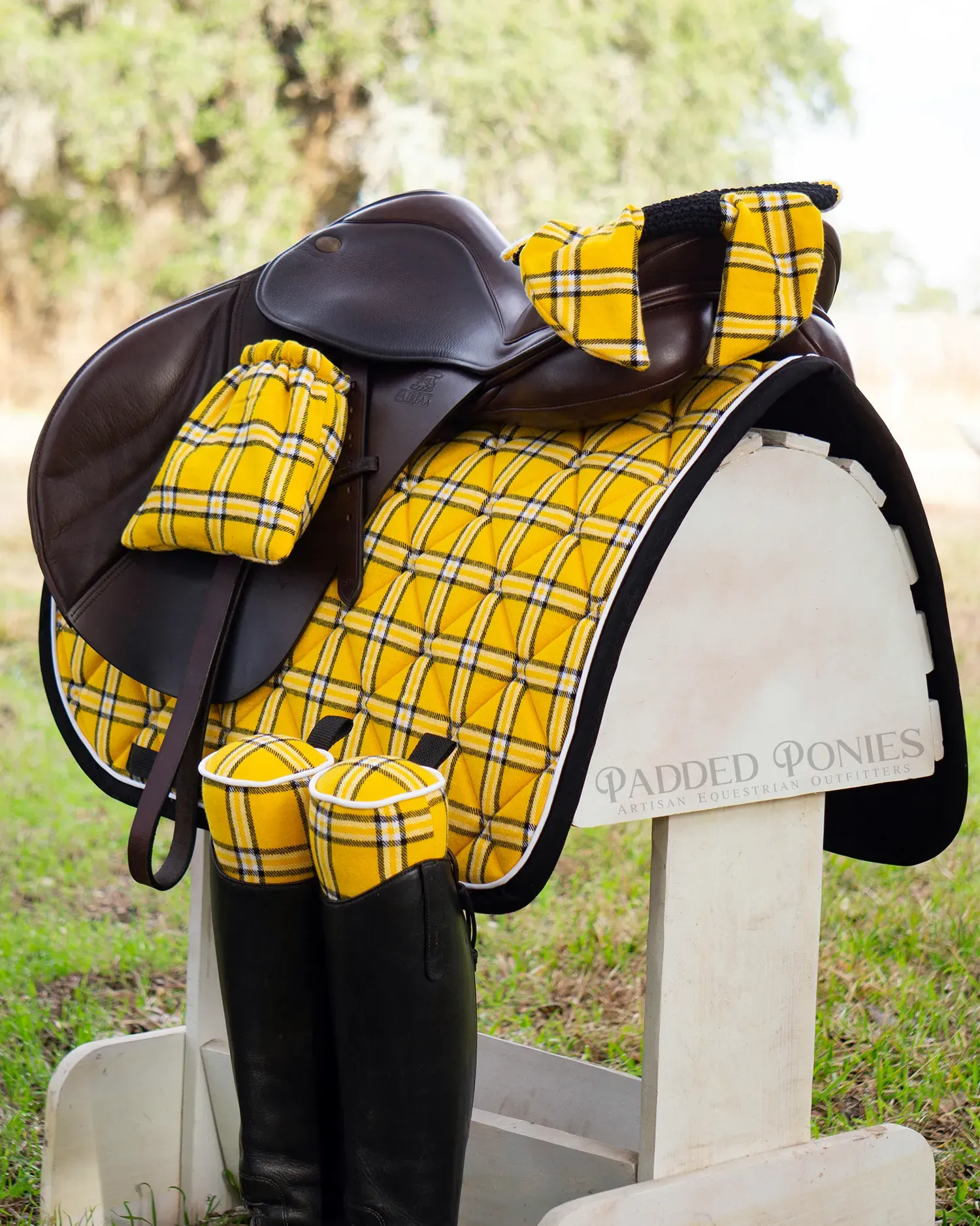 Custom Yellow Plaid Flannel Boot Trees