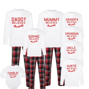 Family Believes Christmas Yuletide Long-Sleeve Tee & Baby Bodysuit Pyjamas