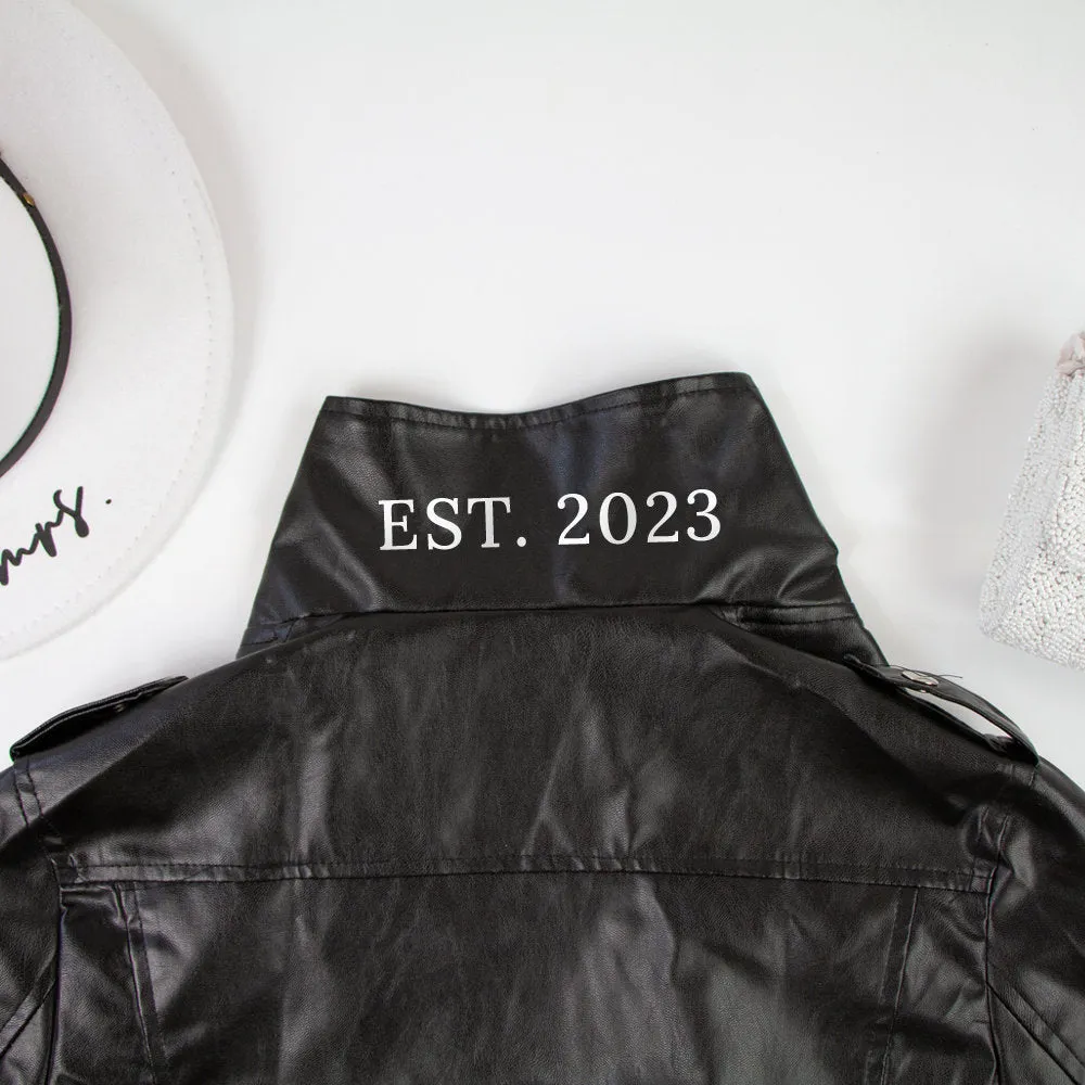 (Faux Leather) Black Leather Jacket Till Death Do Us Part