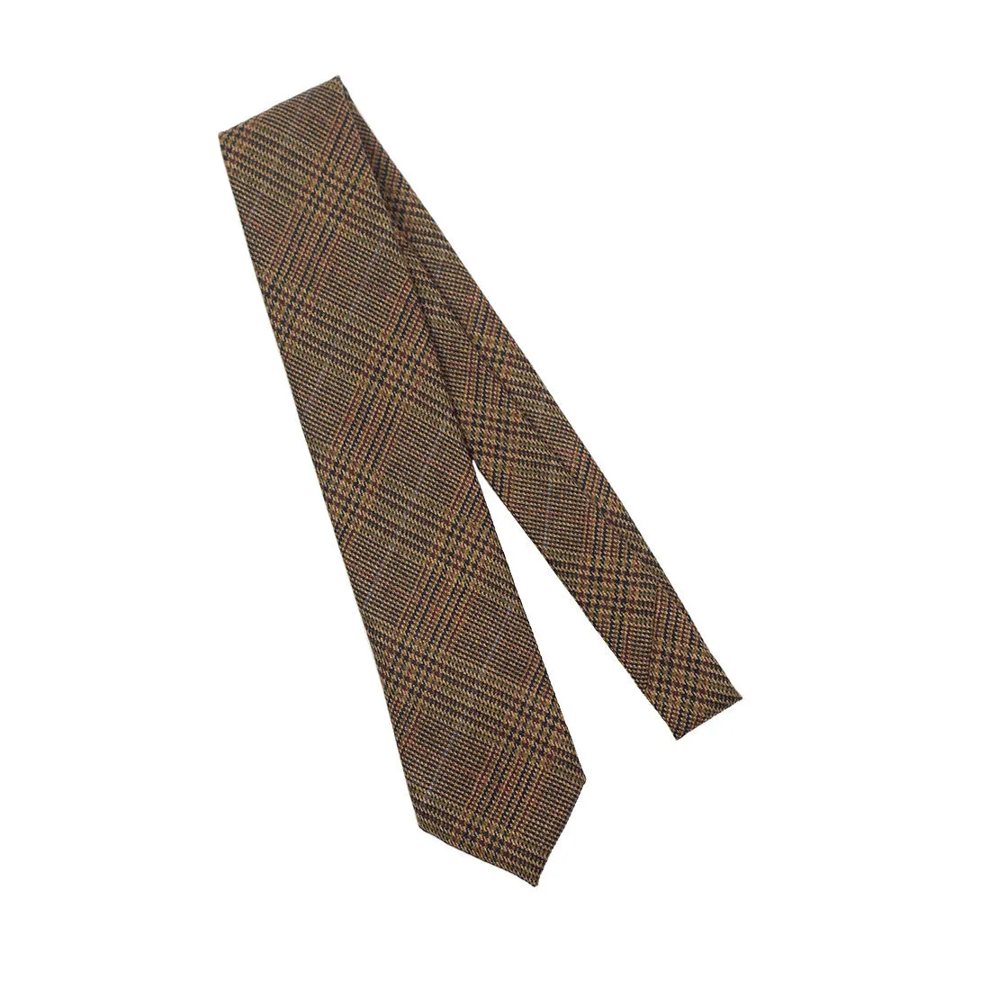 Glenplaid pure cashmere tie, brown, navy & wine