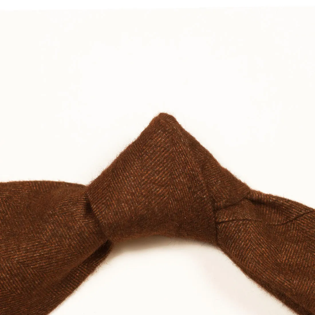 Hand-rolled rust herringbone cotton flannel tie