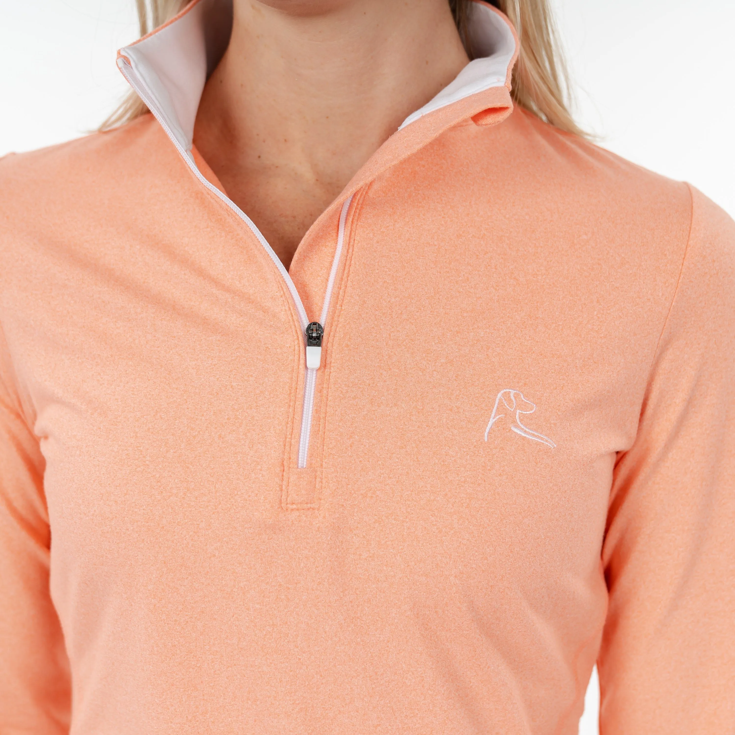 Heather Performance Q-Zip | Heather - Sunrise/White