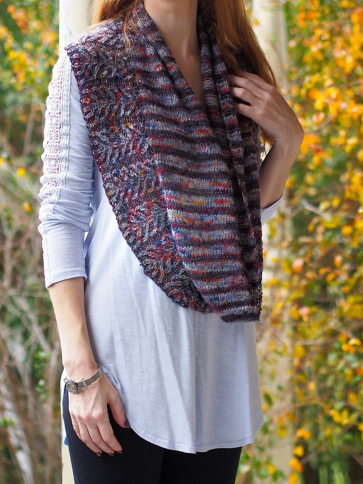 Kedging Cowl Knitting Pattern Lace and Fingering Weight