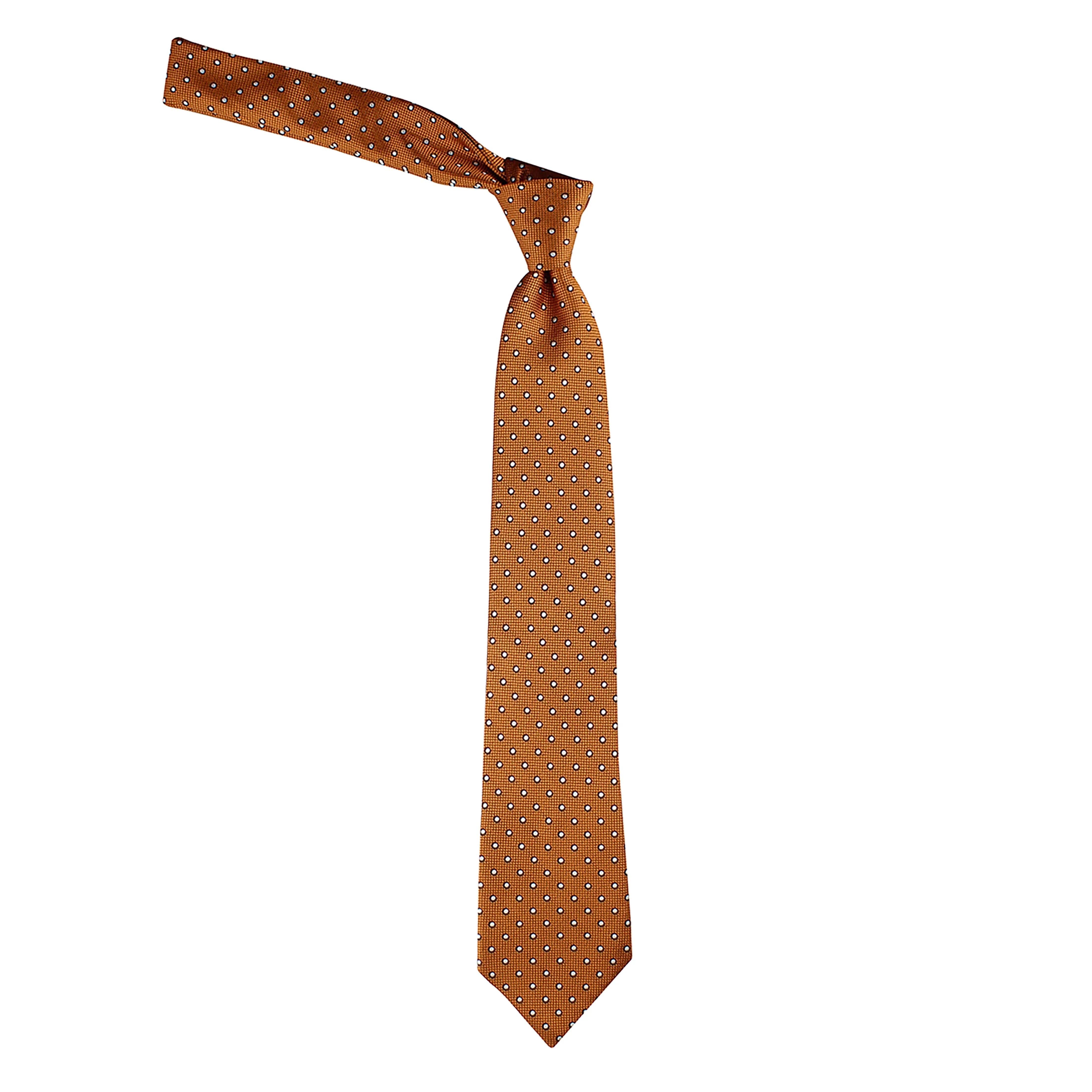Kovove Polka Dot Beauty Orange Necktie for Men