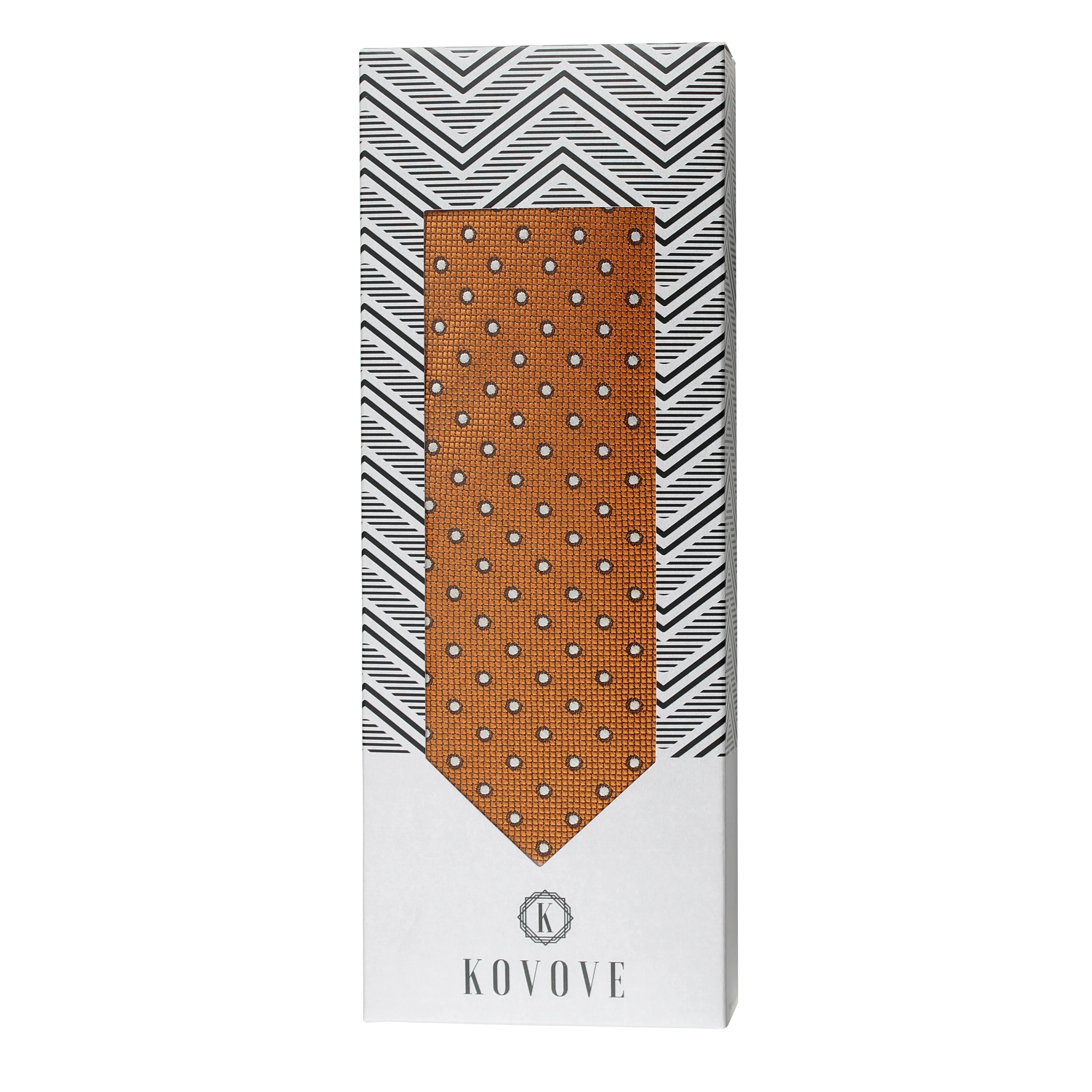 Kovove Polka Dot Beauty Orange Necktie for Men