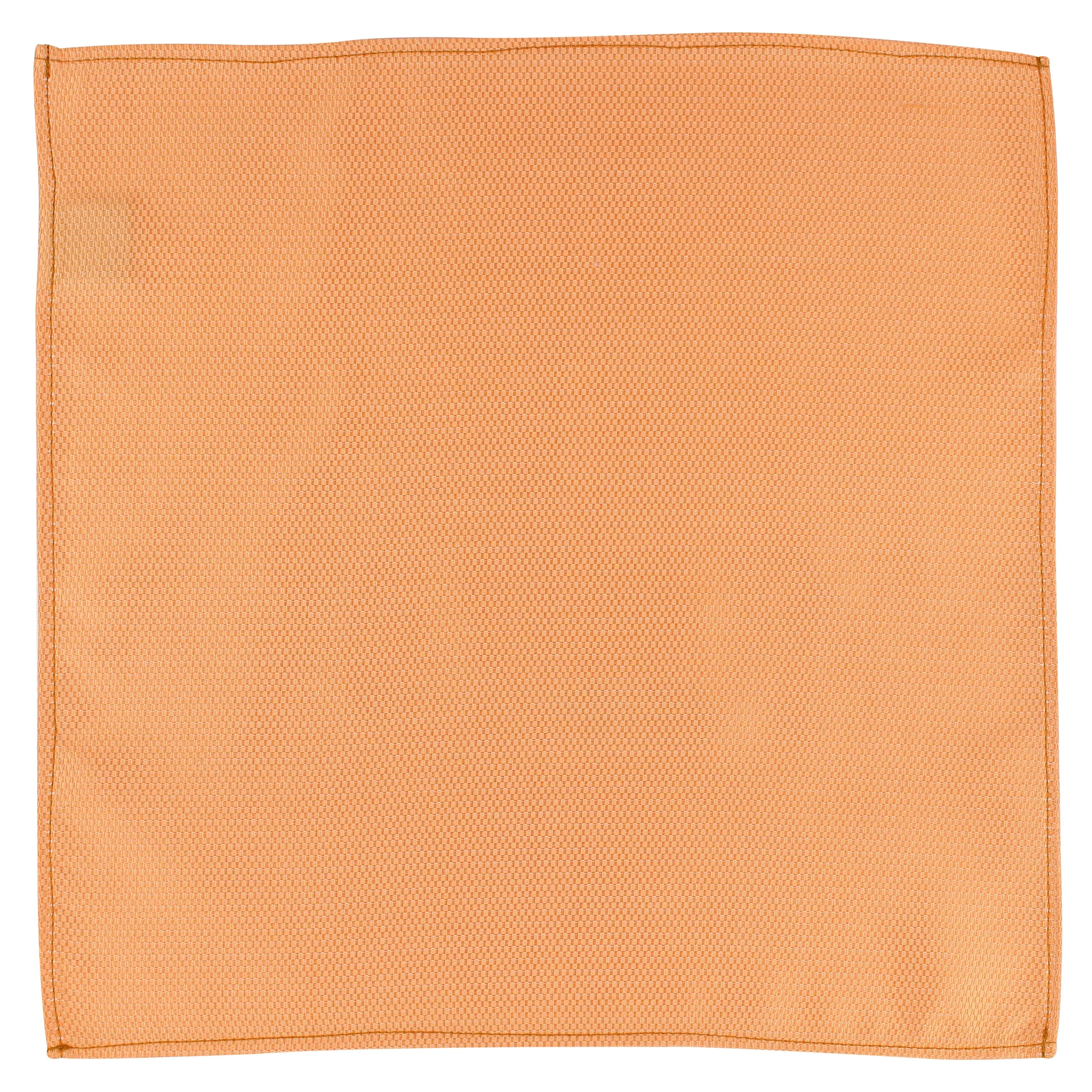 Kovove The Self Dash Line Orange Pocket Square For Men