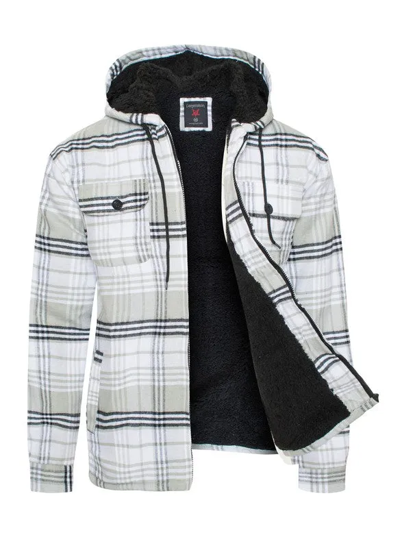 Men's Red Flannel Sherpa Long Sleeve Lining Jacket