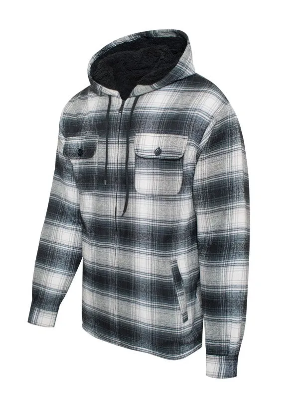 Men's Red Flannel Sherpa Long Sleeve Lining Jacket