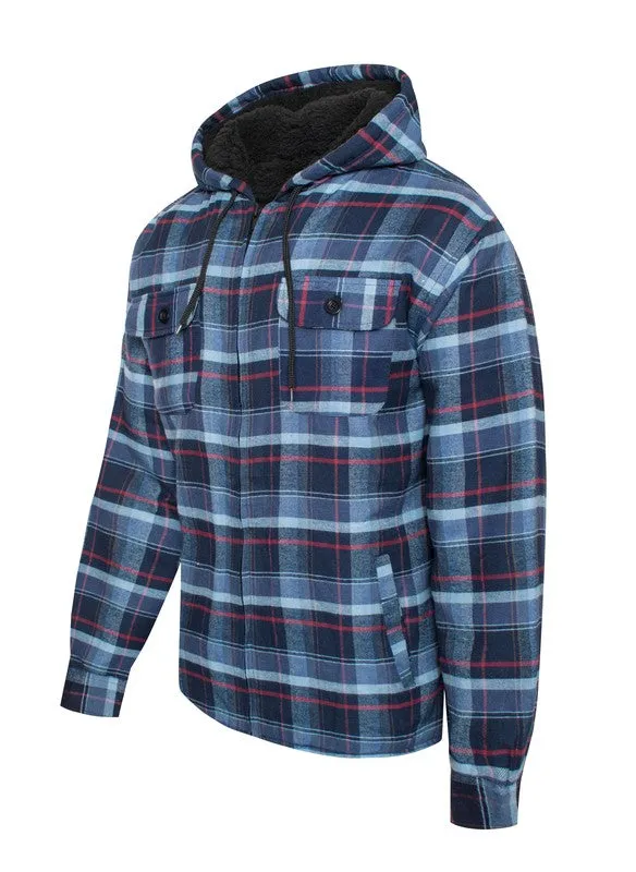 Men's Red Flannel Sherpa Long Sleeve Lining Jacket