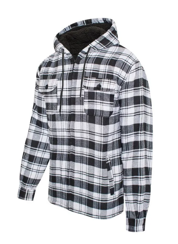 Men's Red Flannel Sherpa Long Sleeve Lining Jacket