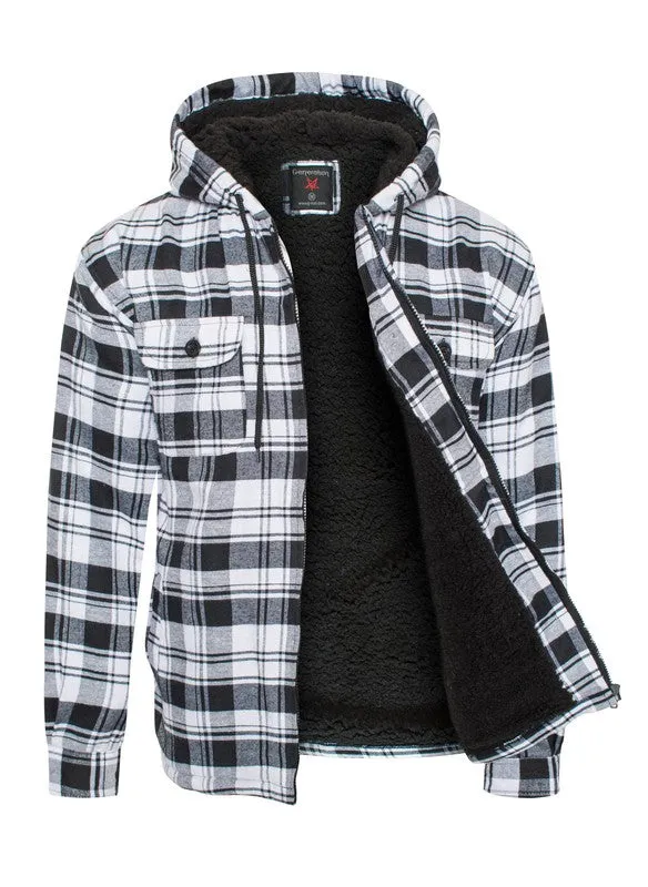 Men's Red Flannel Sherpa Long Sleeve Lining Jacket