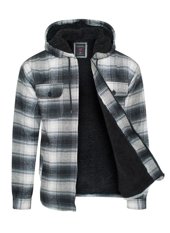 Men's Red Flannel Sherpa Long Sleeve Lining Jacket