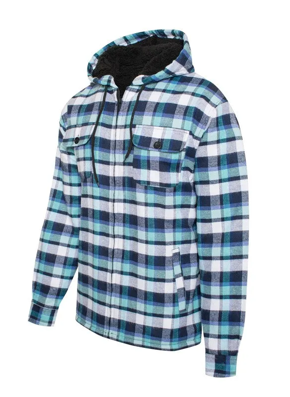 Men's Red Flannel Sherpa Long Sleeve Lining Jacket