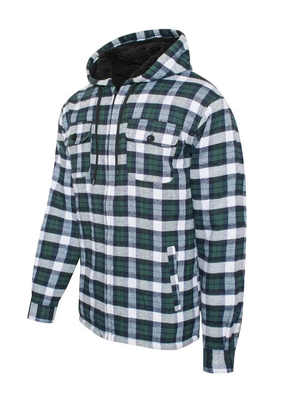 Men's Red Flannel Sherpa Long Sleeve Lining Jacket