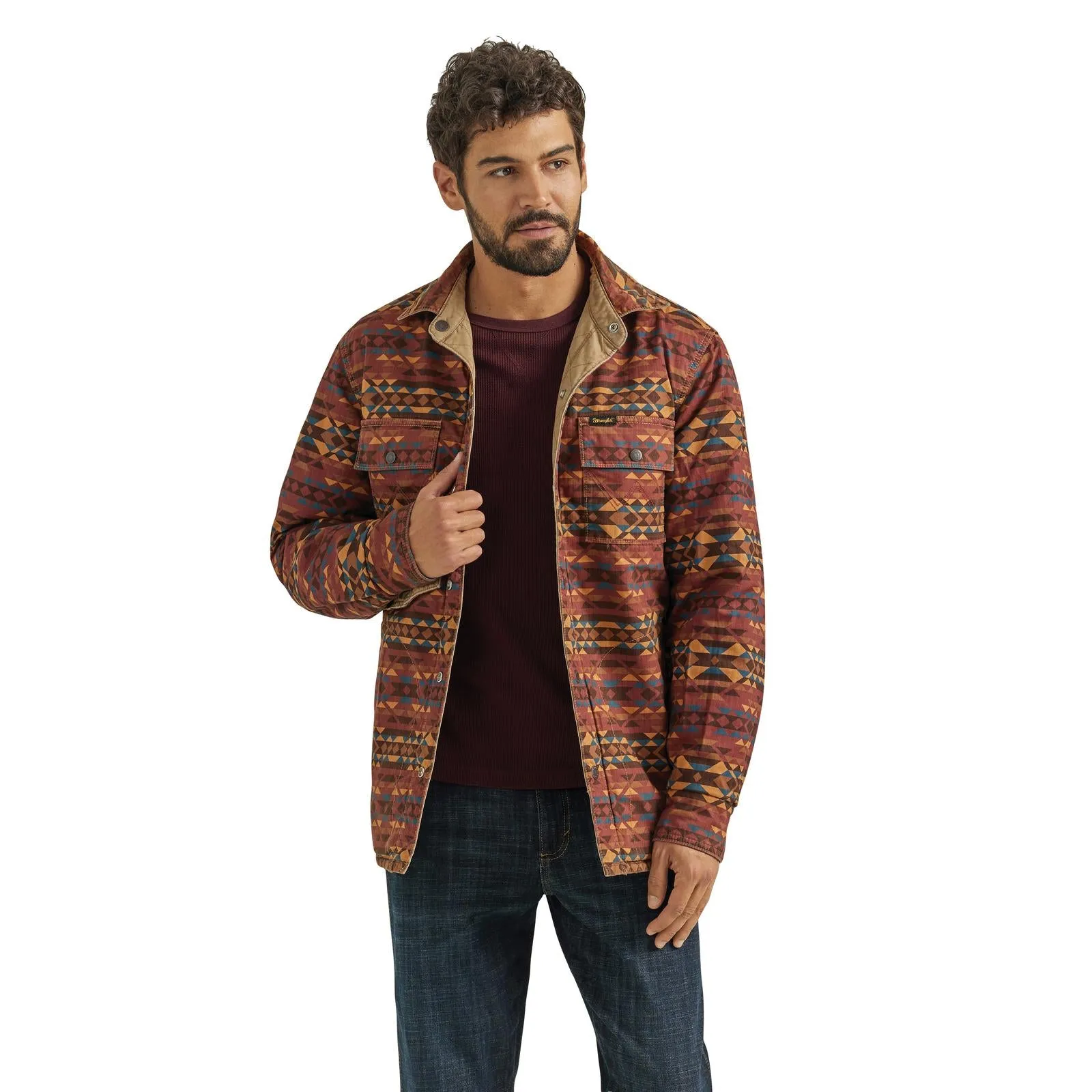 Men's Wrangler® Orange Clay Reversible Shacket 112353398