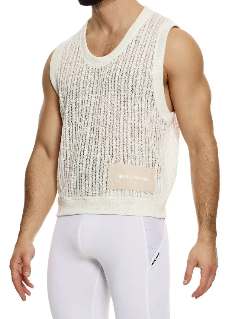 MODUS VIVENDI Crochet Tank Top: Scoop Neck, Striped Knit