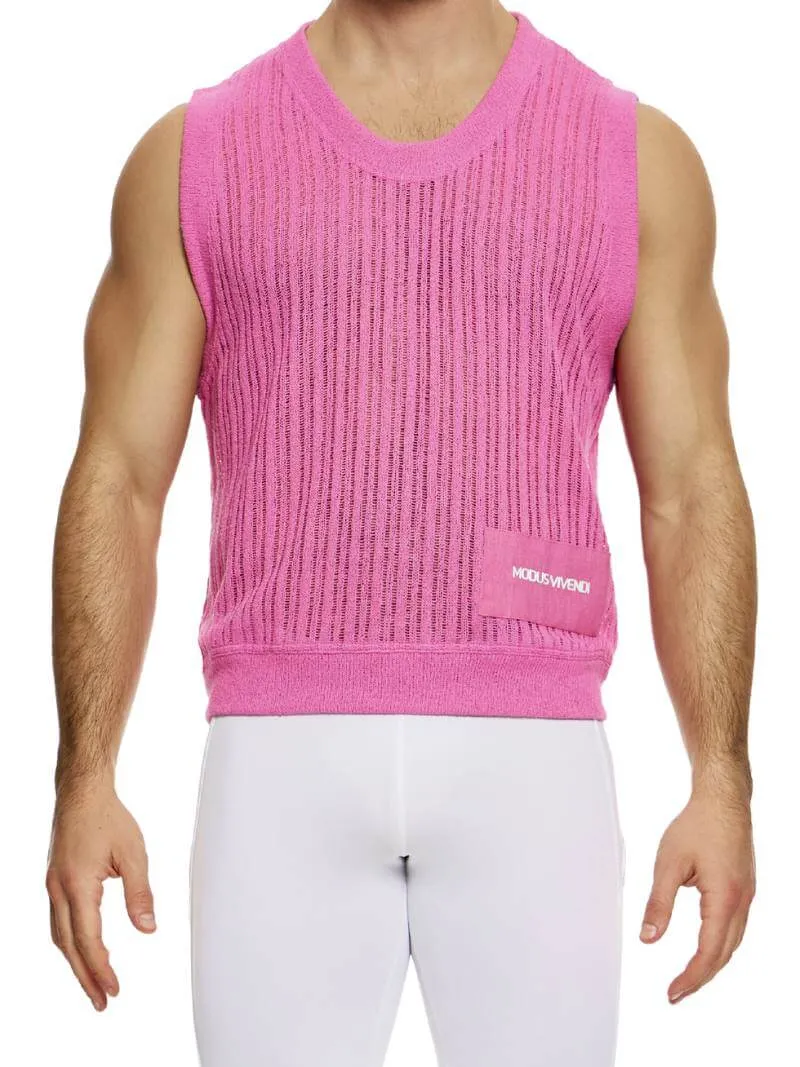 MODUS VIVENDI Crochet Tank Top: Scoop Neck, Striped Knit
