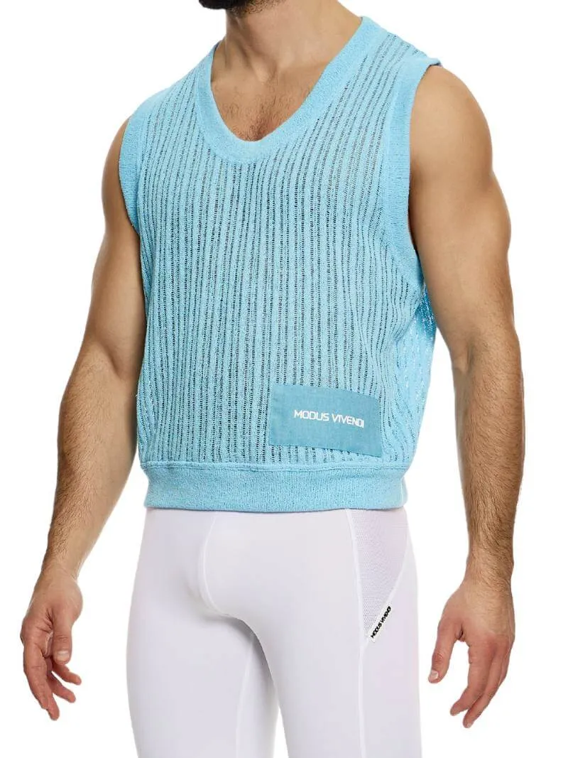 MODUS VIVENDI Crochet Tank Top: Scoop Neck, Striped Knit