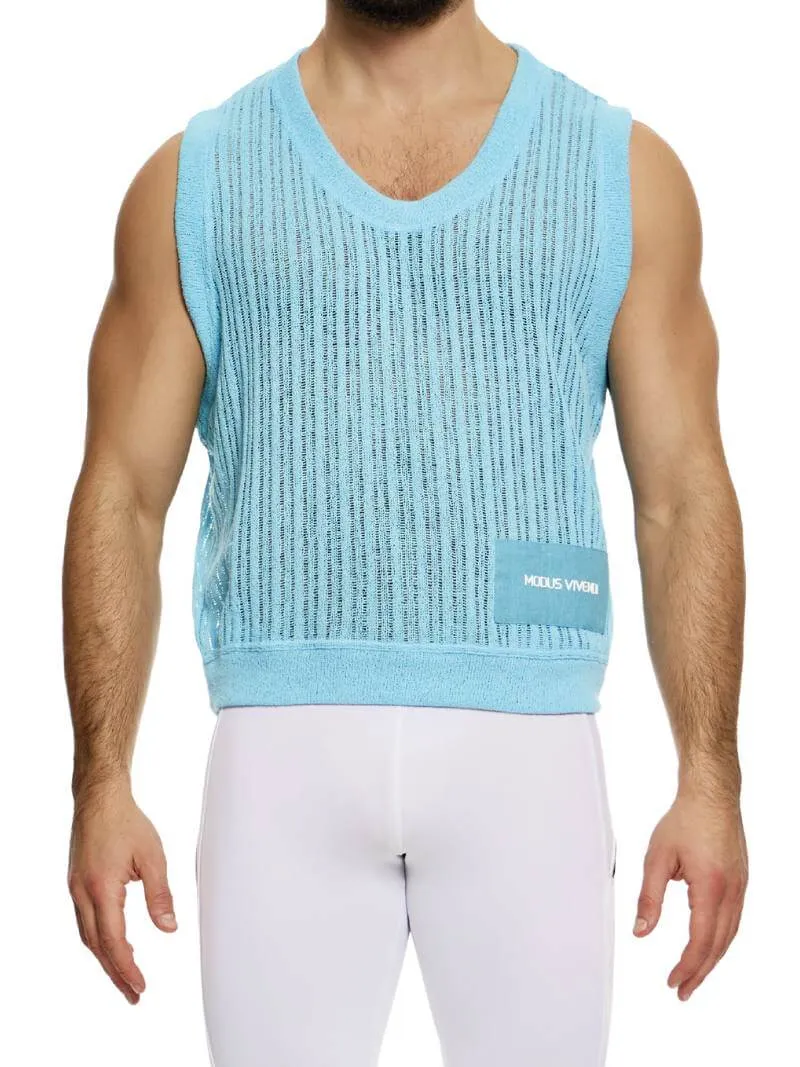 MODUS VIVENDI Crochet Tank Top: Scoop Neck, Striped Knit