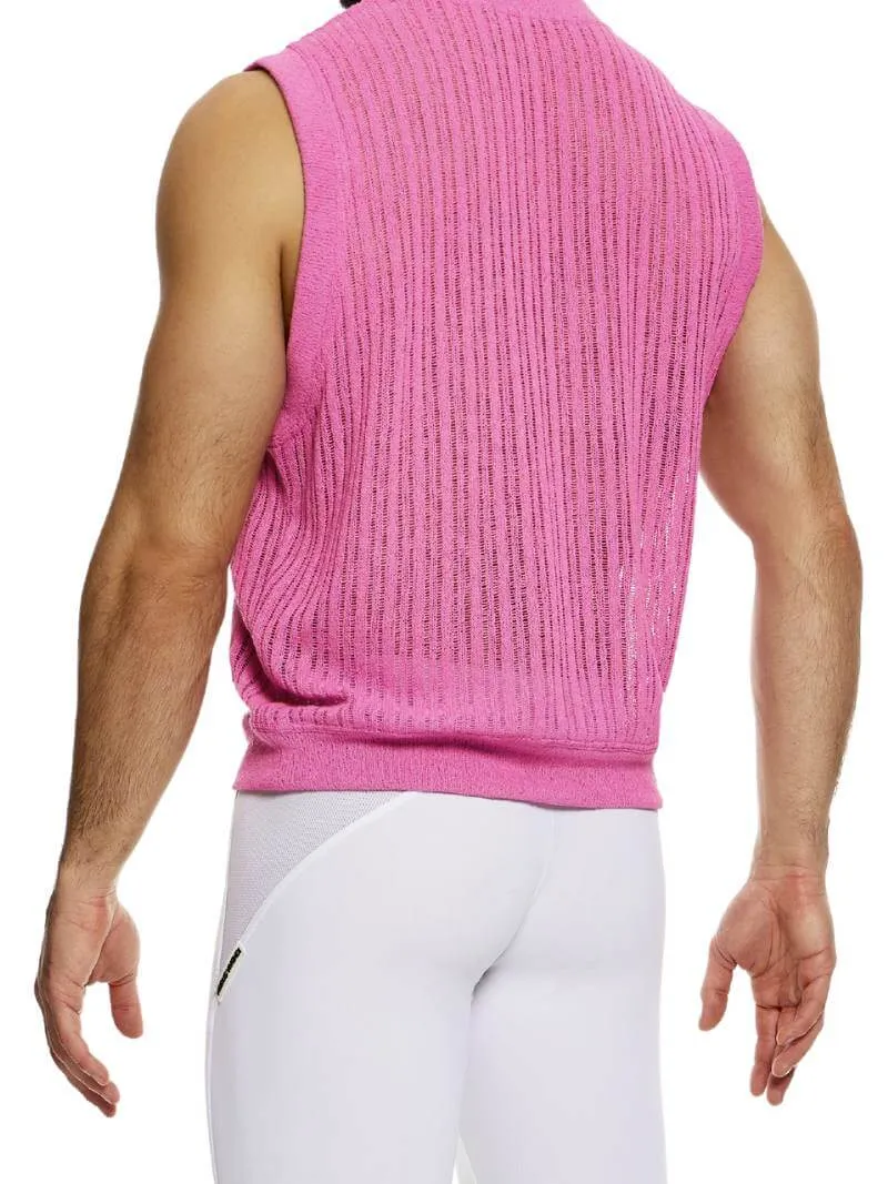 MODUS VIVENDI Crochet Tank Top: Scoop Neck, Striped Knit