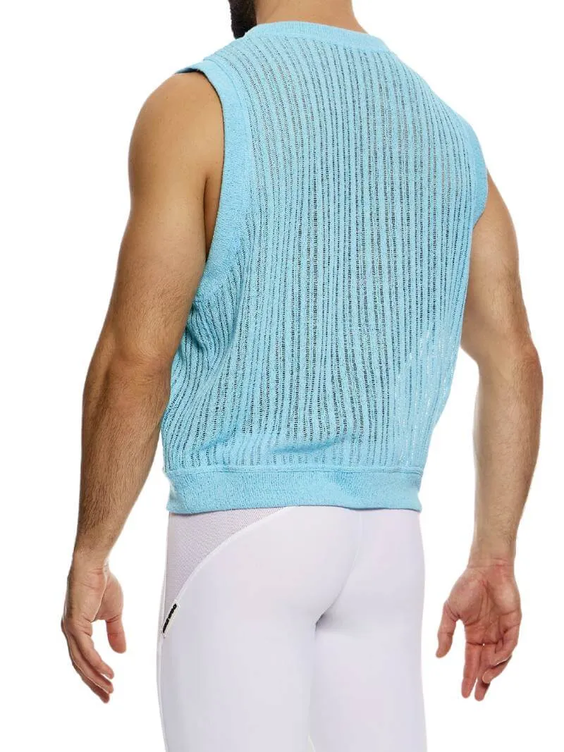 MODUS VIVENDI Crochet Tank Top: Scoop Neck, Striped Knit