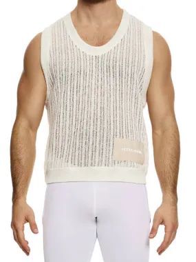 MODUS VIVENDI Crochet Tank Top: Scoop Neck, Striped Knit