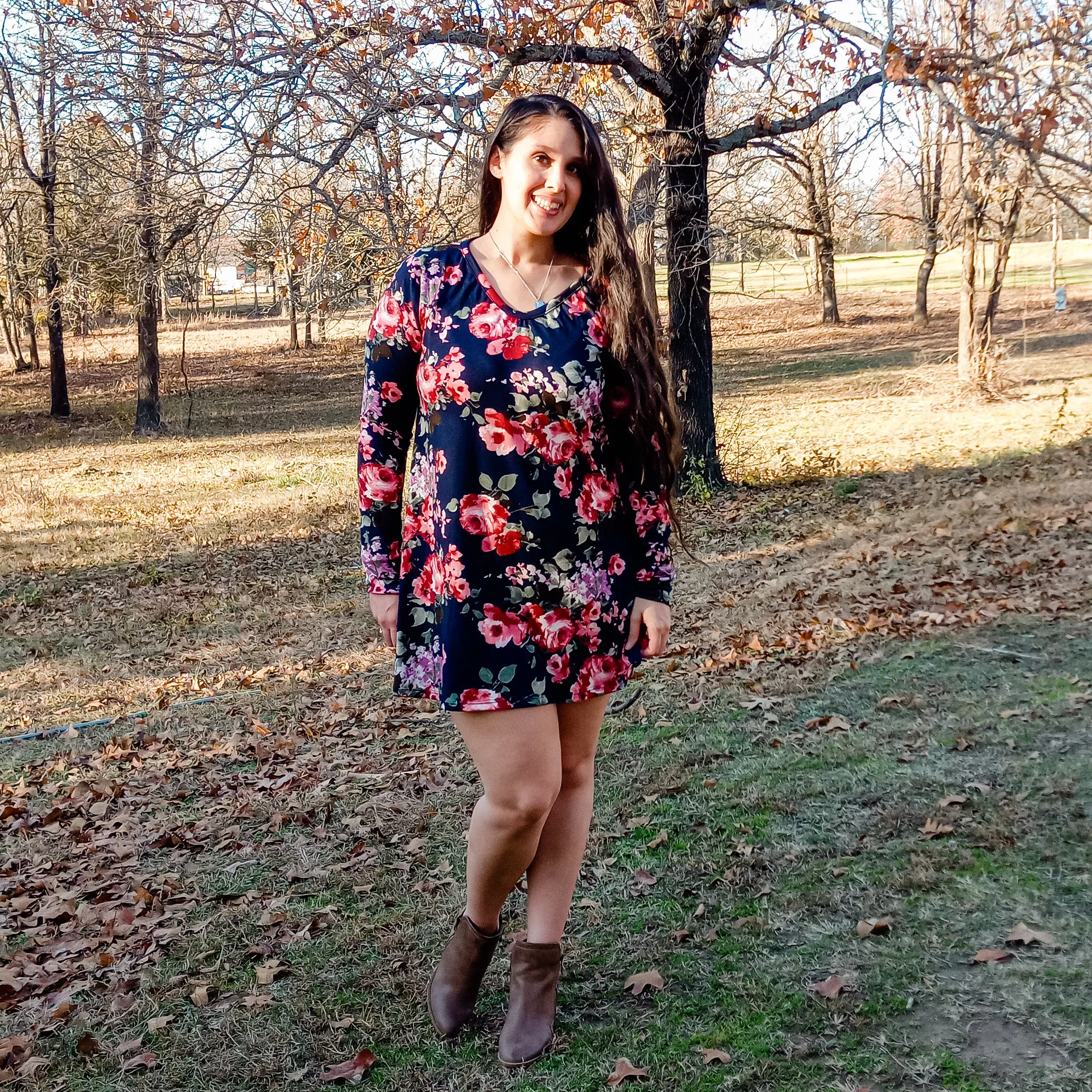 Navy Floral Lounge Dress