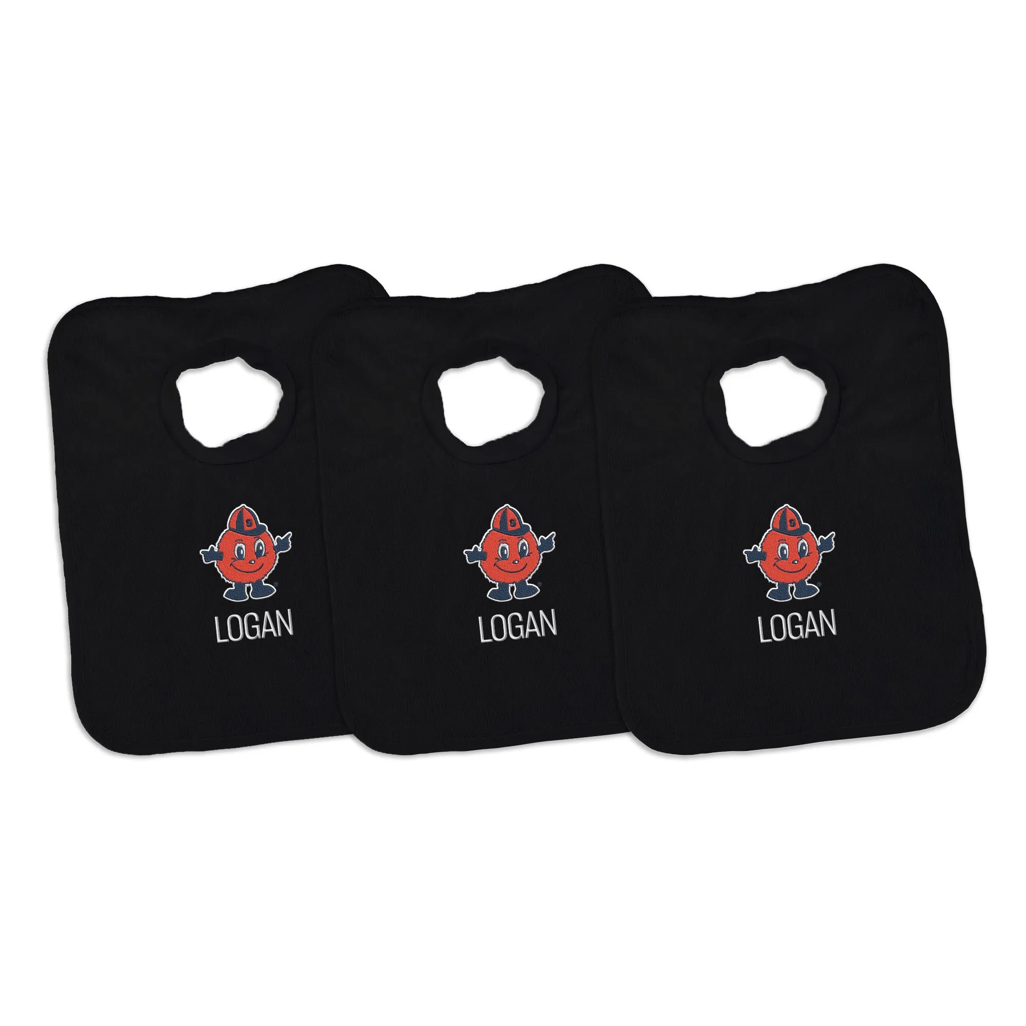 Personalized Syracuse Orange Otto 3-Pack Bibs