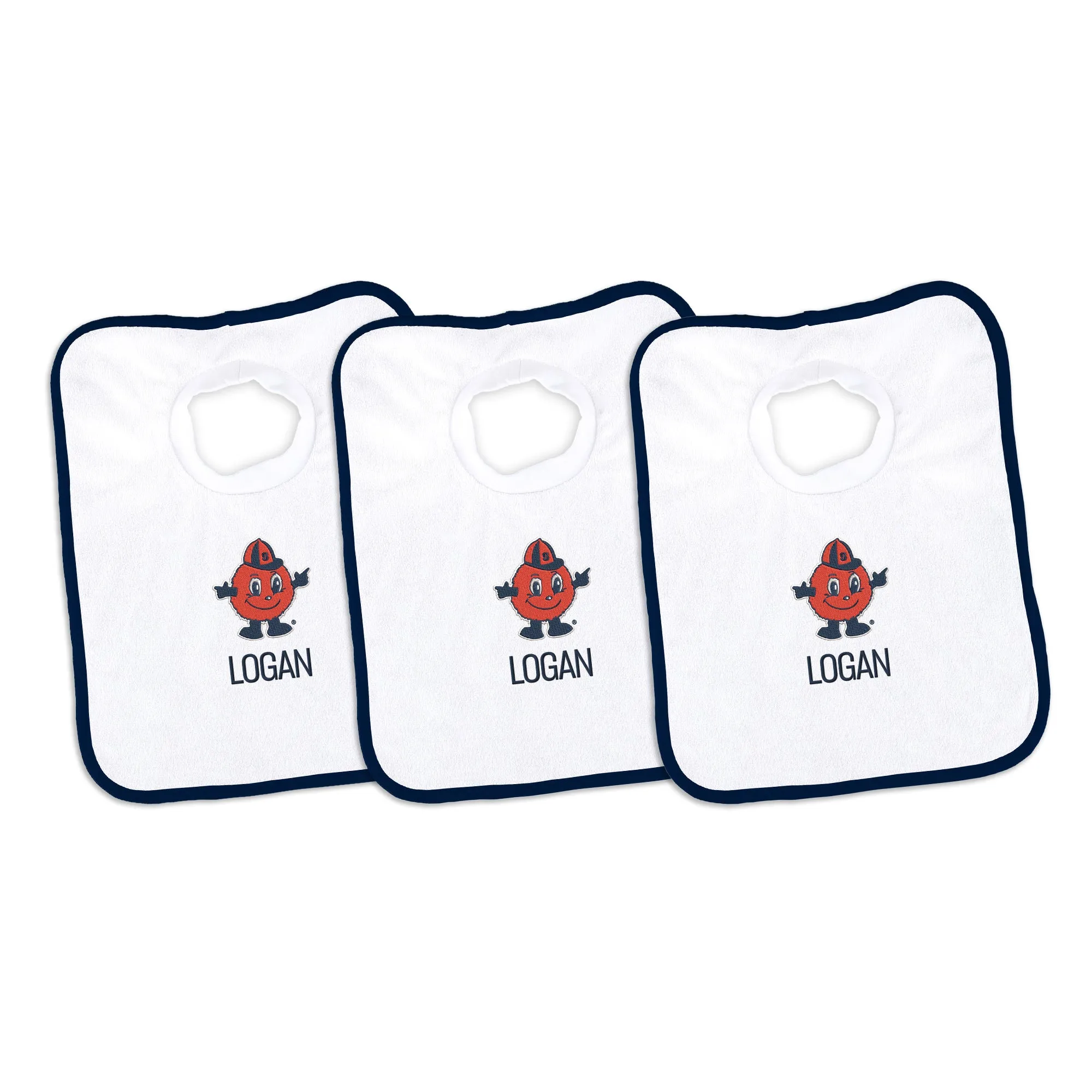 Personalized Syracuse Orange Otto 3-Pack Bibs