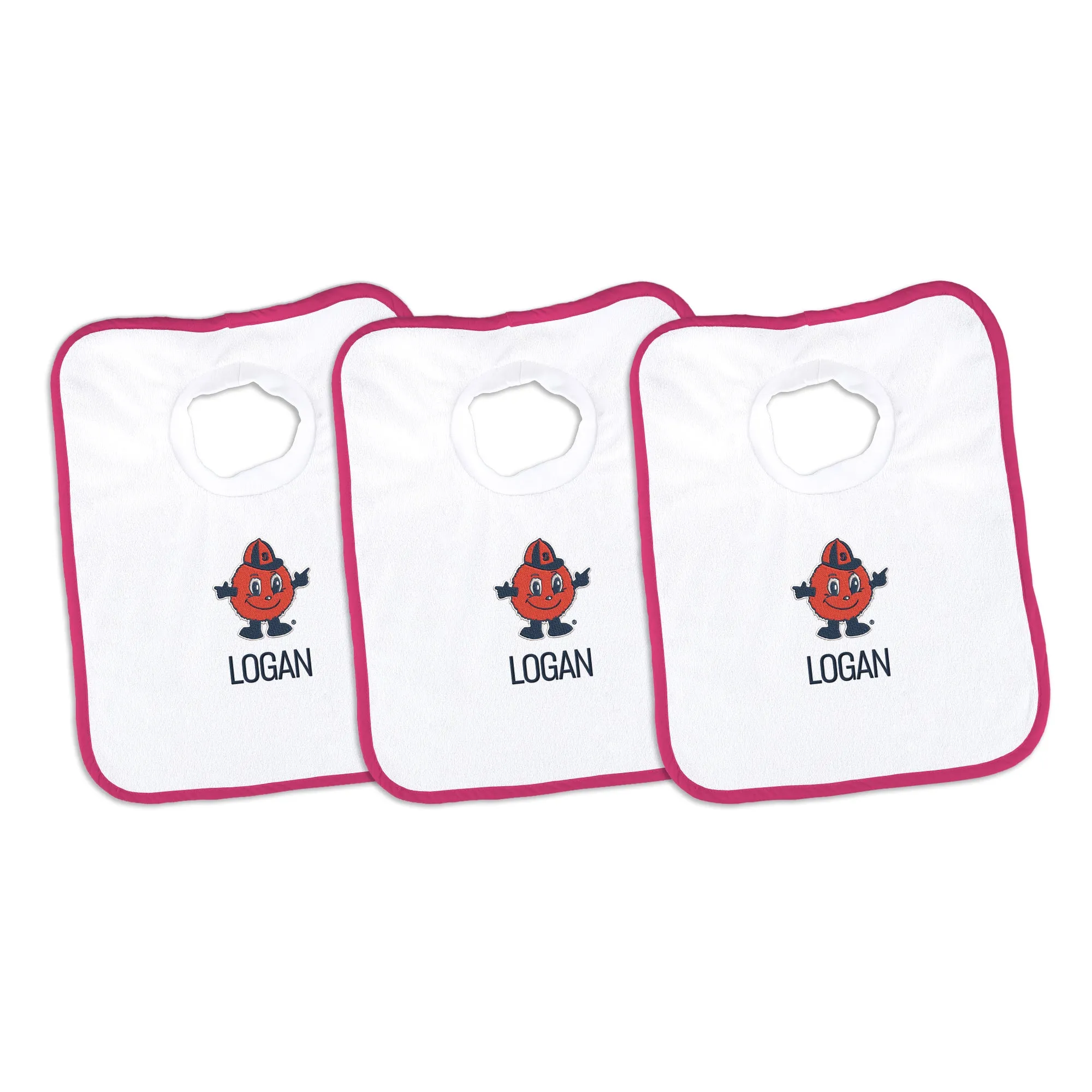 Personalized Syracuse Orange Otto 3-Pack Bibs