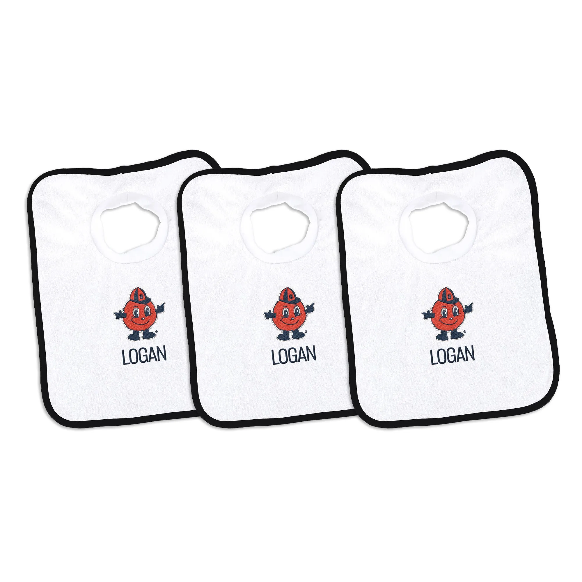 Personalized Syracuse Orange Otto 3-Pack Bibs
