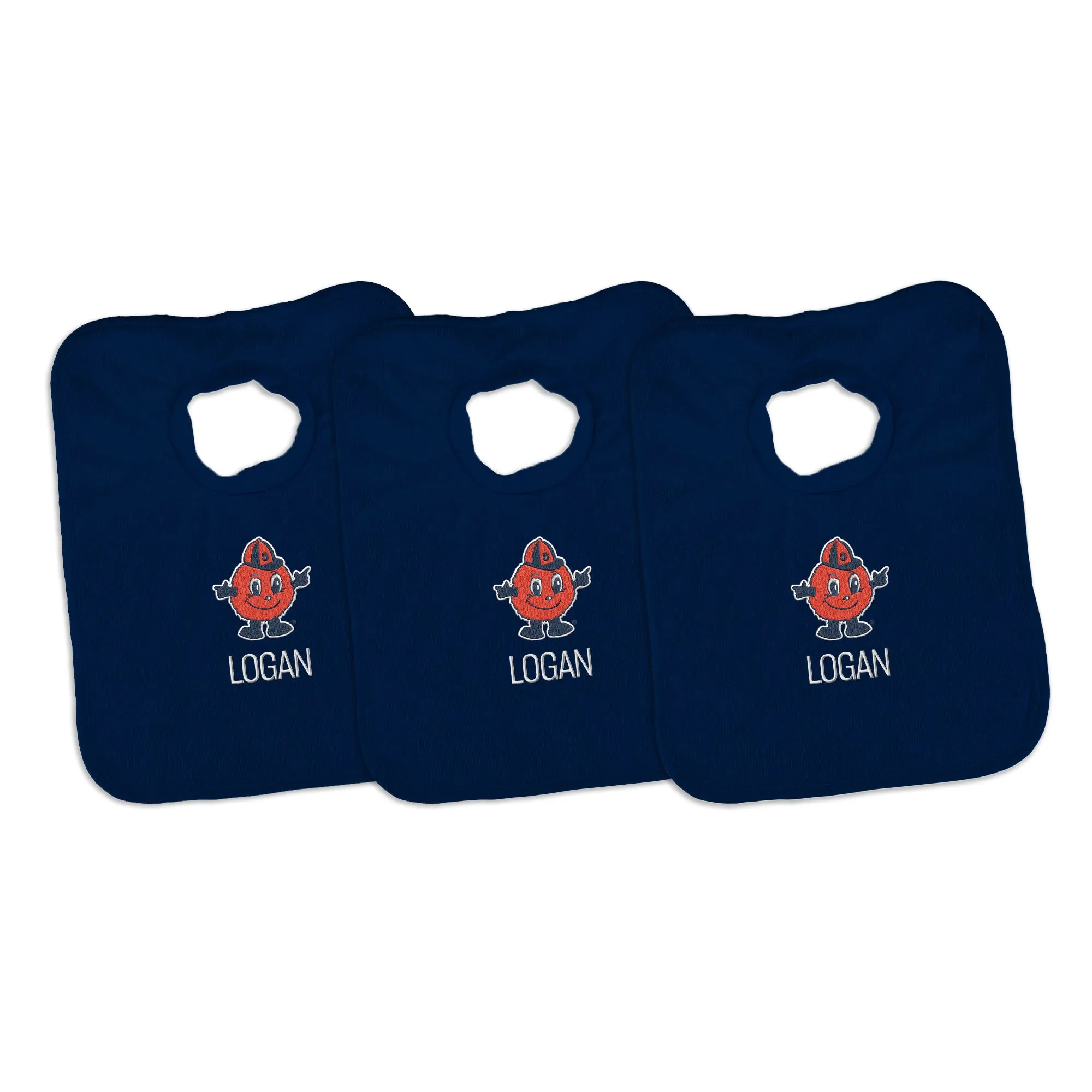 Personalized Syracuse Orange Otto 3-Pack Bibs