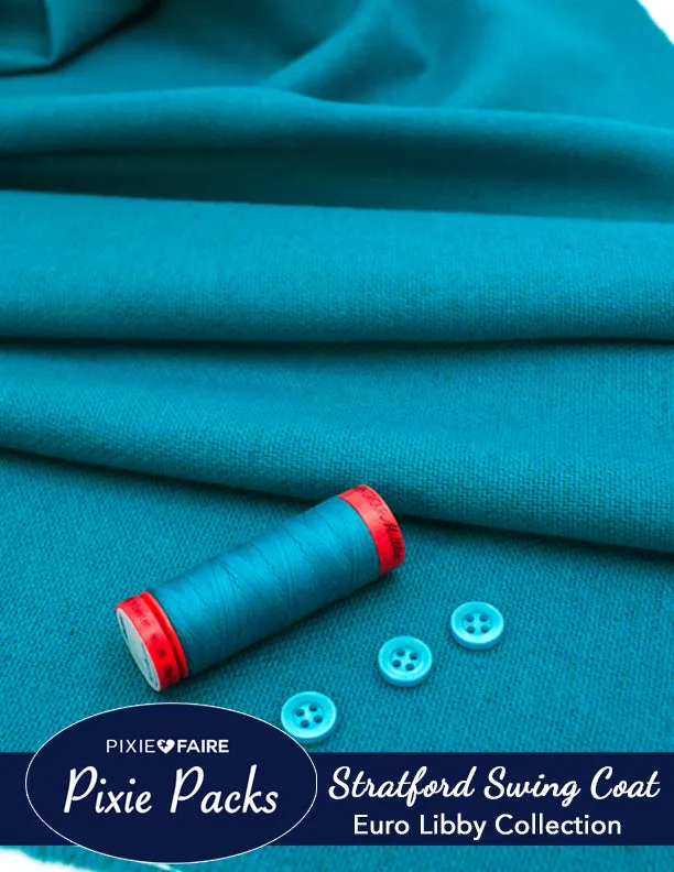 Pixie Packs Stratford Swing Coat Euro Libby Collection Teal