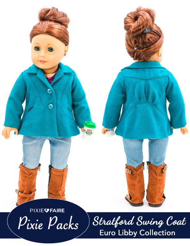 Pixie Packs Stratford Swing Coat Euro Libby Collection Teal