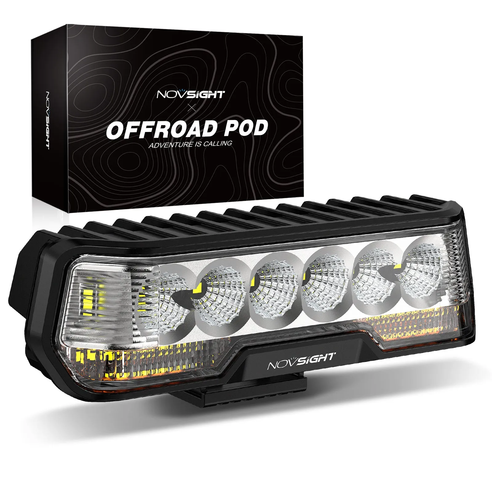 Rock Series | 6 Inch LED Third Brake Light Bar Yellow White Flood Beam
