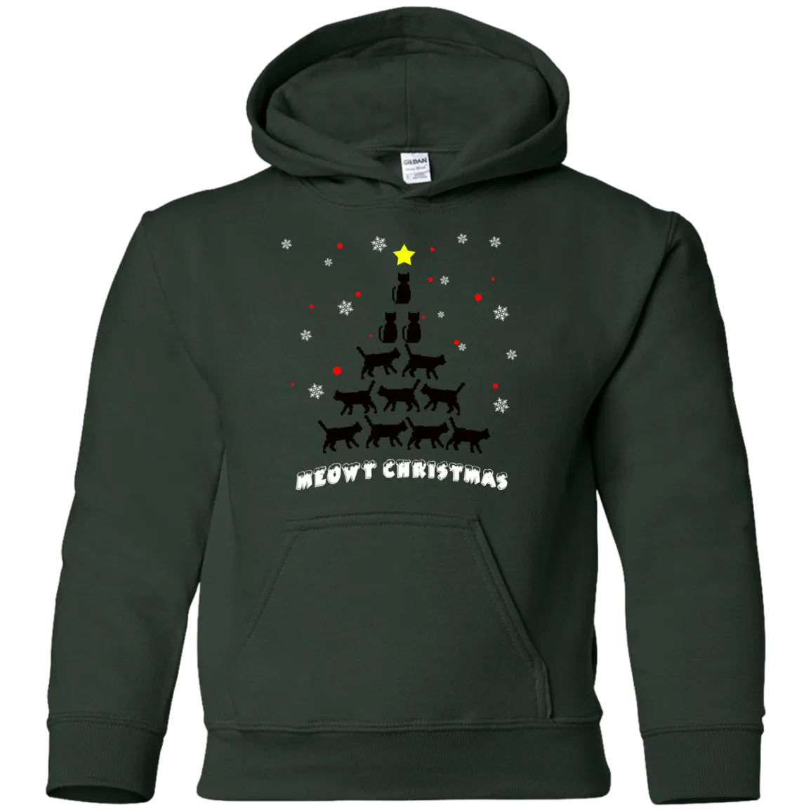 Stylish Meowy Christmas Pullover Christmas Hoodie for The Youth