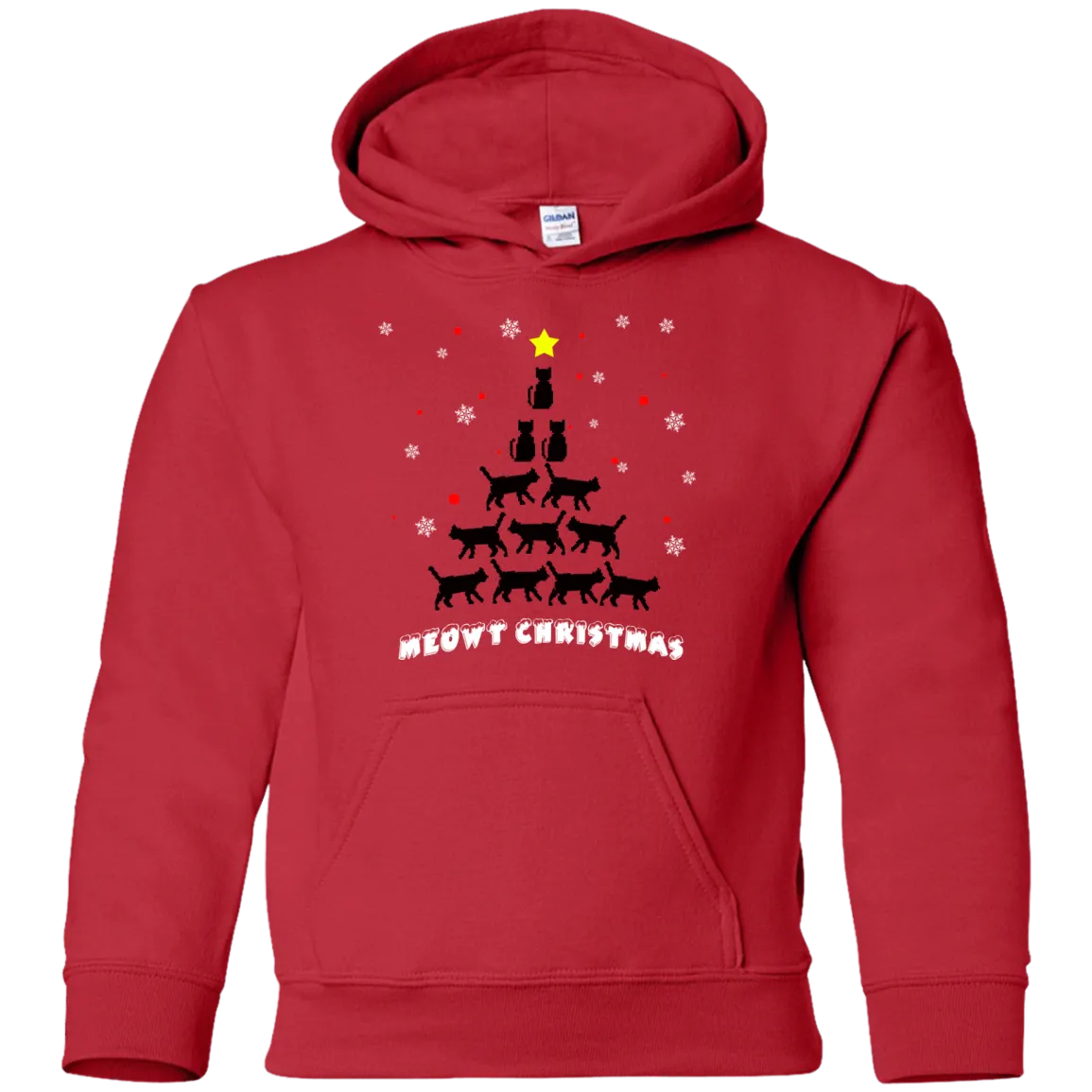 Stylish Meowy Christmas Pullover Christmas Hoodie for The Youth